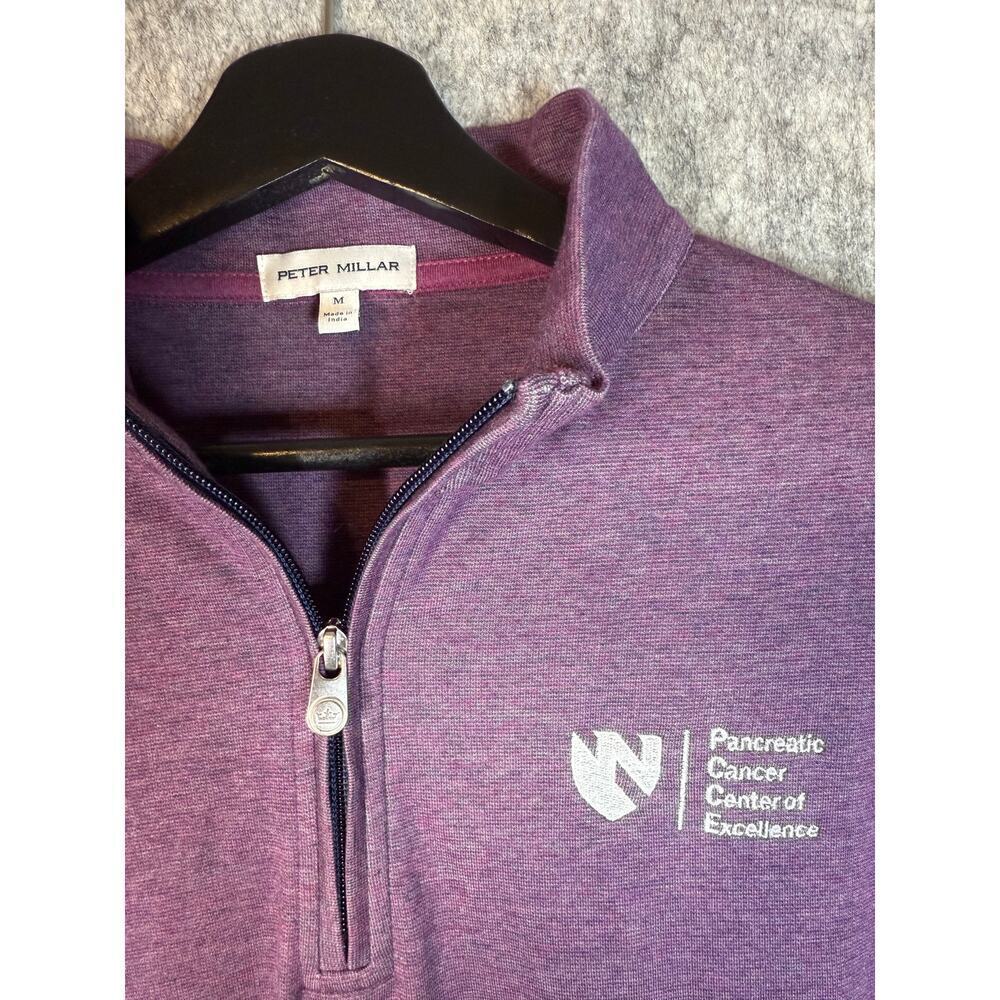 Peter Millar University of Nebraska Pancreatic Cancer Purple 1/4 Zip - Medium